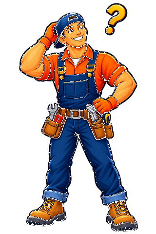 Handyman Pros mascot thinking